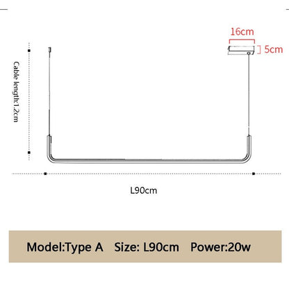 Lumino - Moderne minimalistische LED-druppel Lamp Lengte 90cm