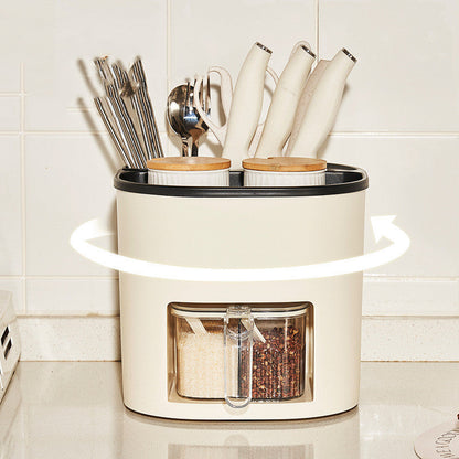 Multifunctionele Keuken Organizer met 360 Rotatie en Vier Compartimenten