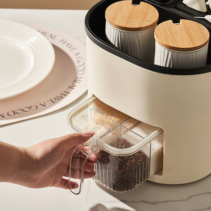 Multifunctionele Keuken Organizer met 360 Rotatie en Vier Compartimenten