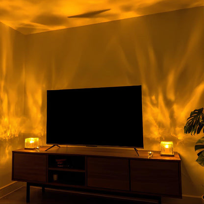 Nørdix - Noordlicht Lamp met Hout en 16 Kleuren Opties