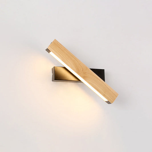 Nordlys - Moderne Houten Roteerbare LED Wandlamp voor Slaapkamer Mat zwart Wit
