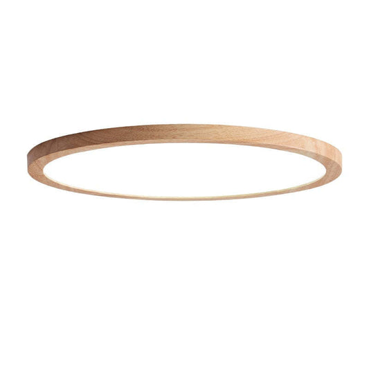 Nørdix - Moderne Ronde LED Plafondlamp Hout/Acryl Slaap/Eet/Woonkamer