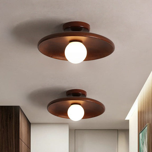 Lumino - Plafondlamp Cirkelvormig Minimalistisch Hout 1 Lichtpunt Bruin