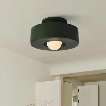 Morani - Semi-Flush Plafondlamp – Stijlvolle & Praktische Verlichting Dia 30cm x H 15cm Groen