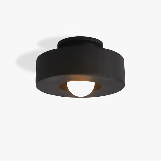Morani - Semi-Flush Plafondlamp – Stijlvolle & Praktische Verlichting Dia 30cm x H 15cm Zwart