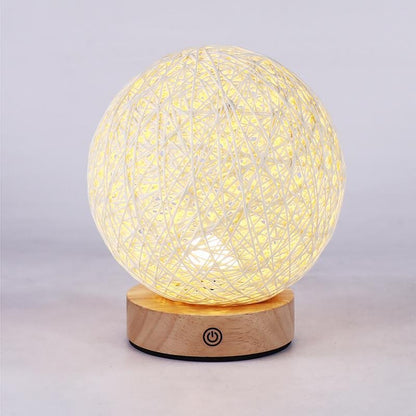 Solace - LED Tafellamp met Rotan Wicker Kap voor Sfeervolle Verlichting