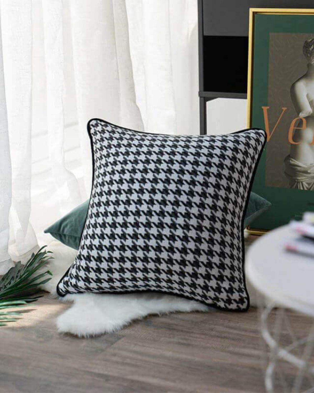 Soluna Home - Pied-de-Poule Kussenhoes voor Tijdloze Elegantie