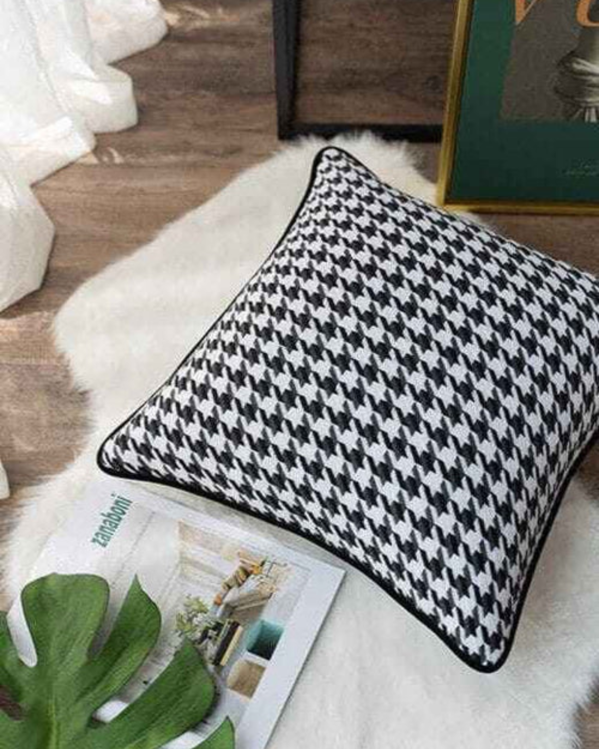 Soluna Home - Pied-de-Poule Kussenhoes voor Tijdloze Elegantie