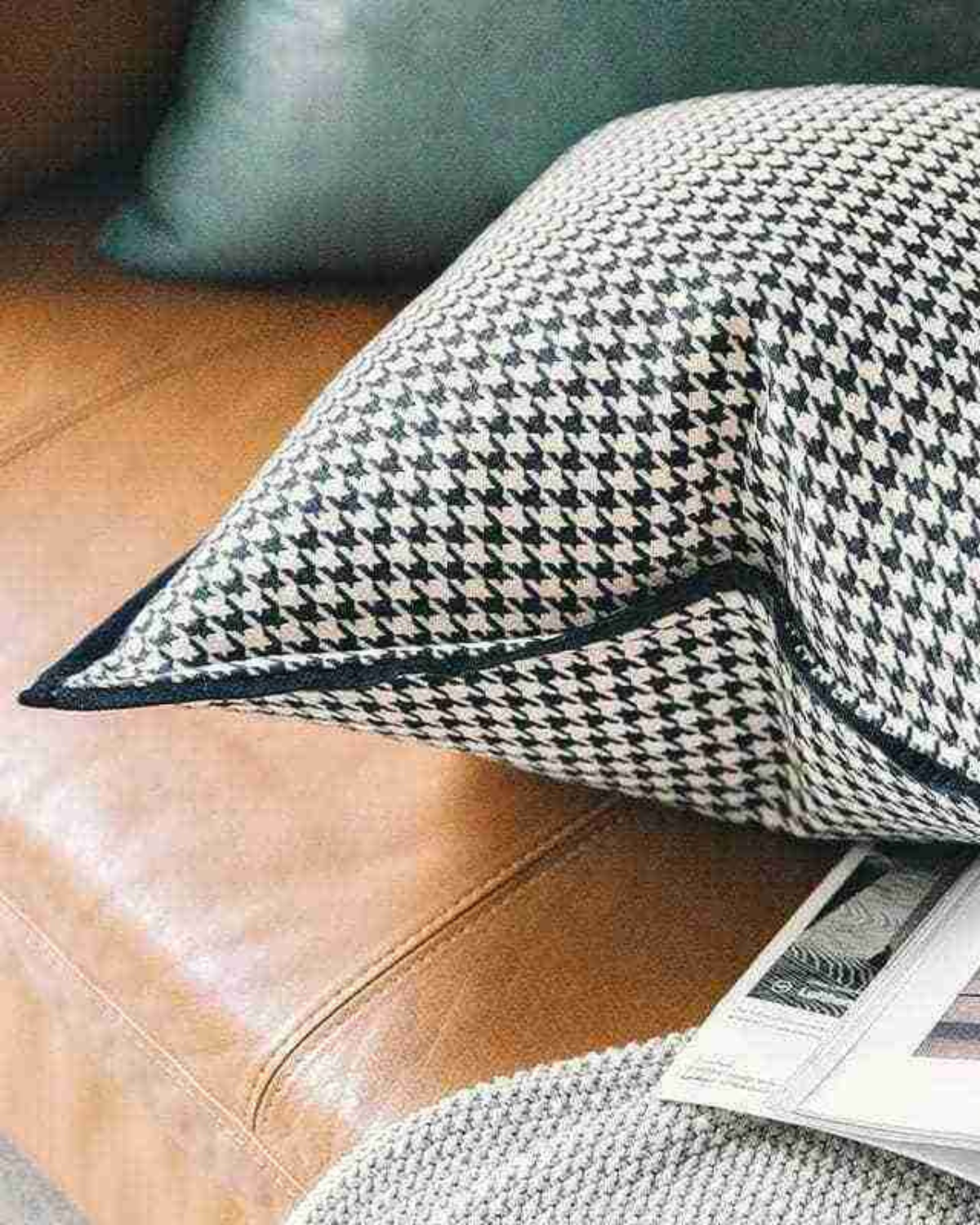 Soluna Home - Pied-de-Poule Kussenhoes voor Tijdloze Elegantie