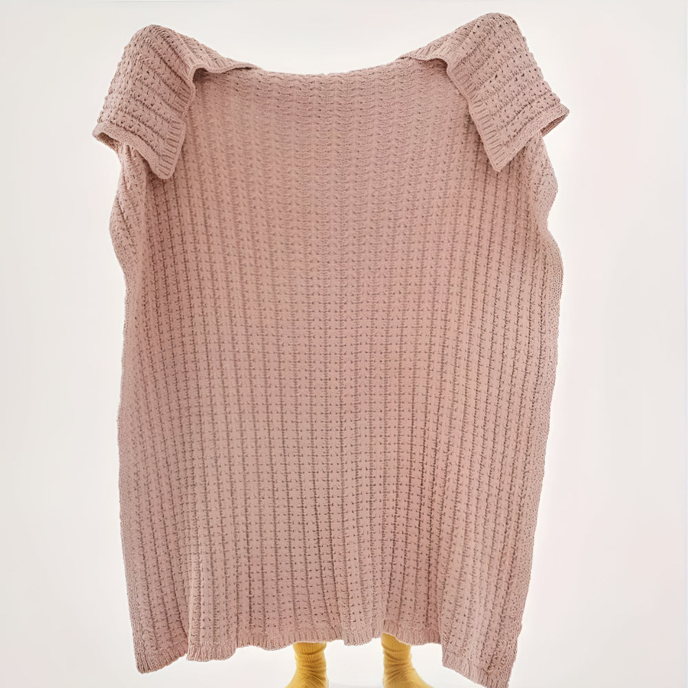 Vintage Chunky Knit Deken Rozenhout