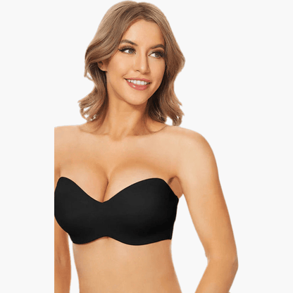 Voorgevormde Antislip Strapless BH – Perfecte Steun en Comfort – Zwart Zwart