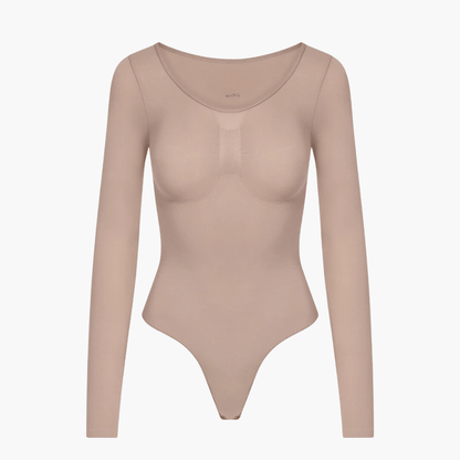 Snatchende Shaping Bodysuit Met Lange Mouwen En String