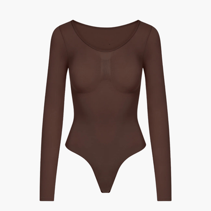 Snatchende Shaping Bodysuit Met Lange Mouwen En String
