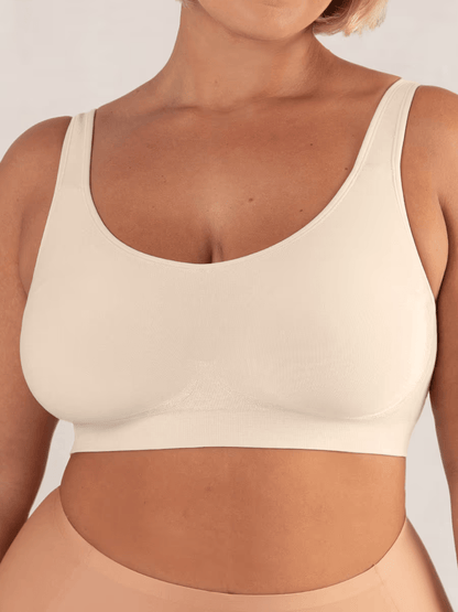 Comfortabele Beugelvrije BH Ademend en Ondersteunend Beige