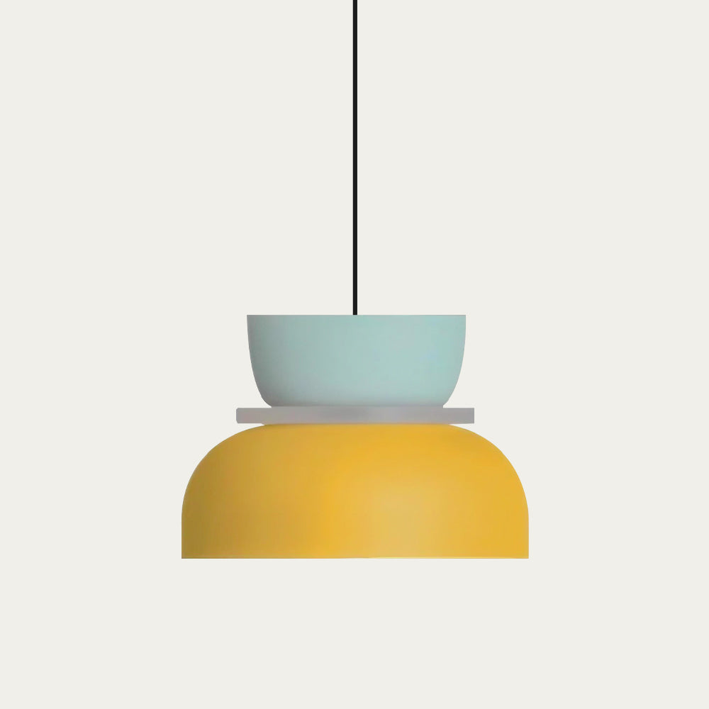 Lucie Colour Block Scandinavische hanglamp Lichtblauw + Geel