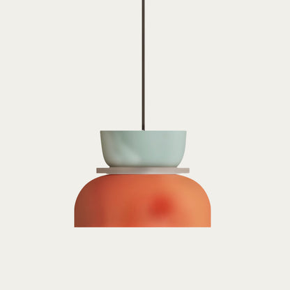 Lucie Colour Block Scandinavische hanglamp Lichtblauw + Oranje