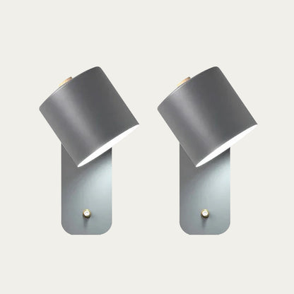Vasquez Draaibare cilinderwandlamp Grijs-Set van 2