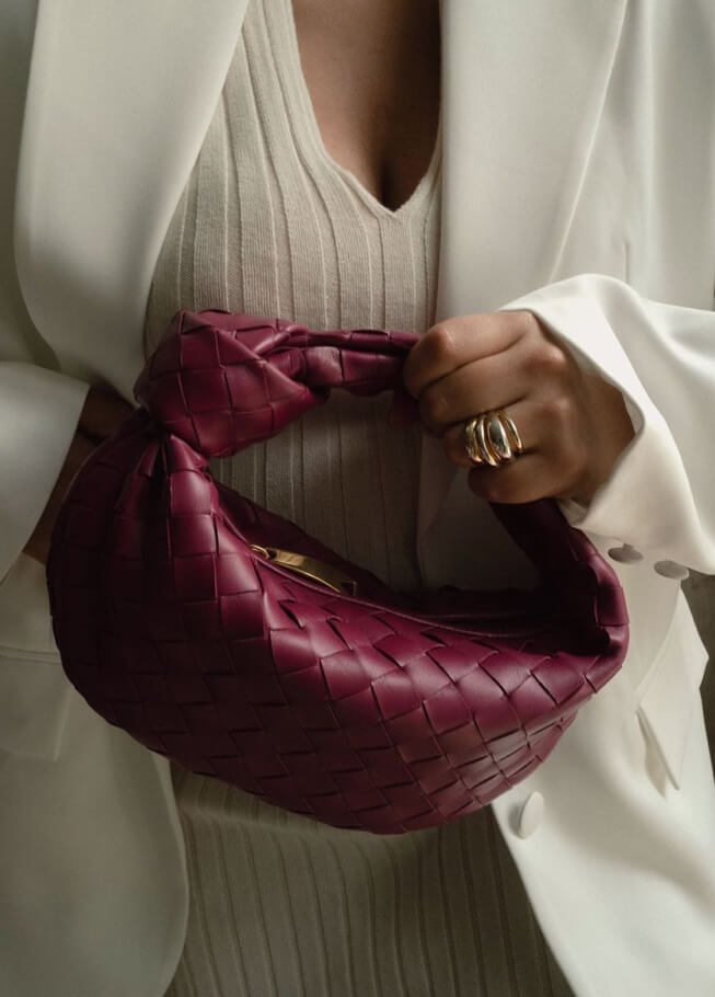 Dames Elegante Ruitstructuur Handtas Vegan Leer Zilver