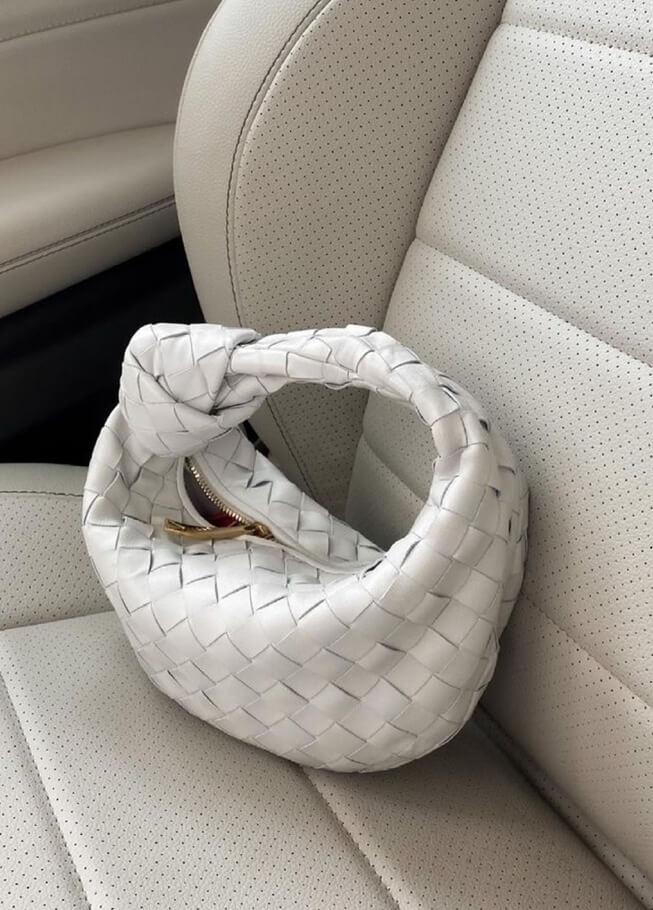 Dames Elegante Ruitstructuur Handtas Vegan Leer Zilver