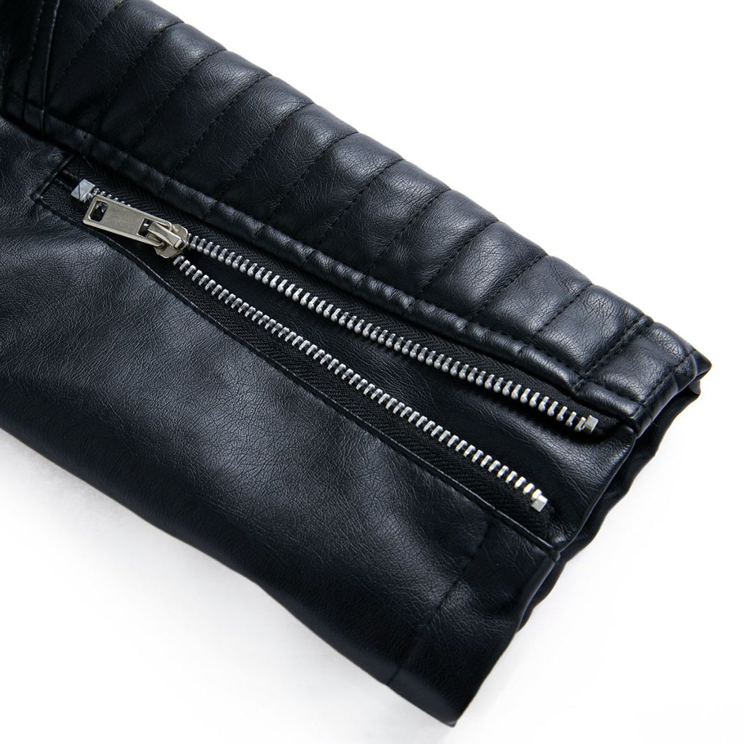 Dames Leren Jas Asymmetrische Rits Klassieke Reverskraag Zacht Leer