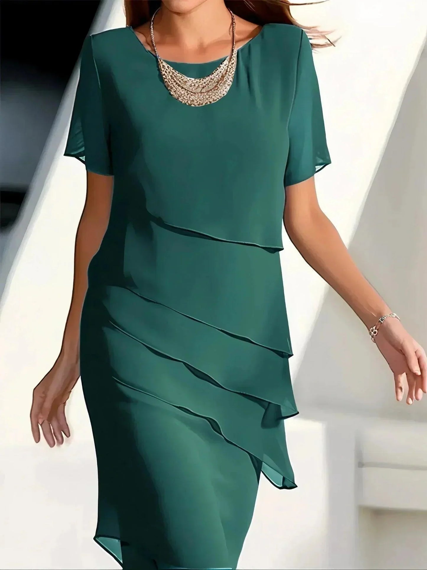 Sophie Stijlvolle Taille-Control Jurk Groen