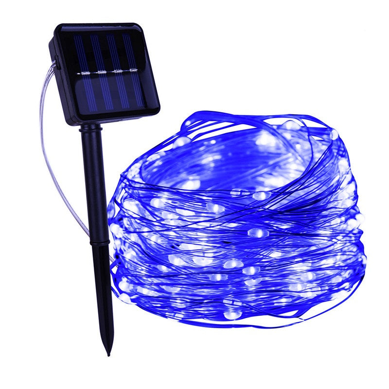 Solar Tuinverlichting LED Sprookjeslichtjes – Waterdichte Touwverlichting voor Tuin en Patio, Zonne-energie Aangedreven, 5-30 Meter Blauw