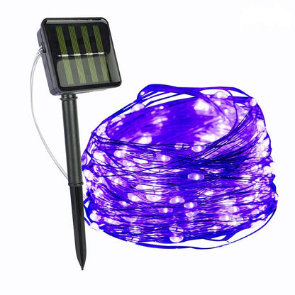 Solar Tuinverlichting LED Sprookjeslichtjes – Waterdichte Touwverlichting voor Tuin en Patio, Zonne-energie Aangedreven, 5-30 Meter Paars