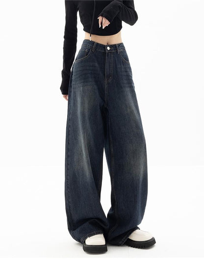 Dames Jeans Katoen Baggy Vintage Stijl 5-Pocket Casual