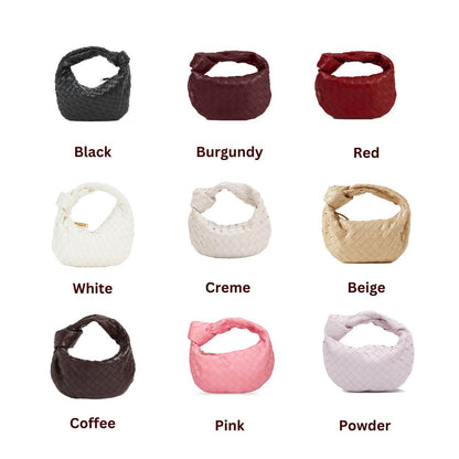 Dames Elegante Ruitstructuur Handtas Vegan Leer Zilver