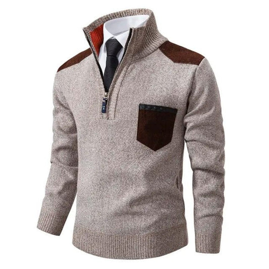 Dervaux | Pullover Trui met kraag en borstzak