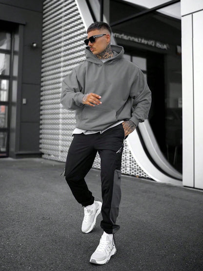 Heren Hoodie Effen Kleur Oversized Casual
