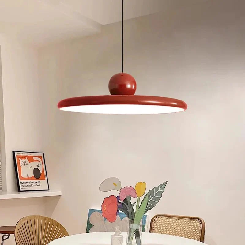 Glazen Lamp in Bauhaus Stijl Voor Moderne Interieurs Rood