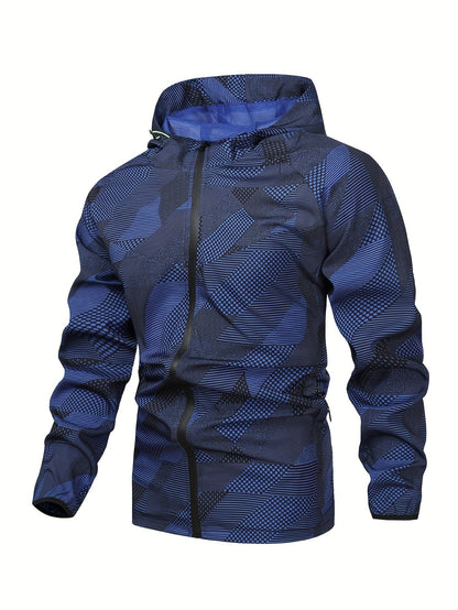 Heren Jas Hoodie Zip Up Blauw