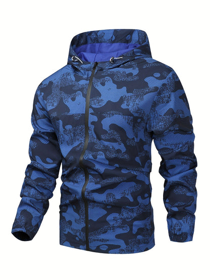 Heren Jas Hoodie Zip Up Lichtblauw