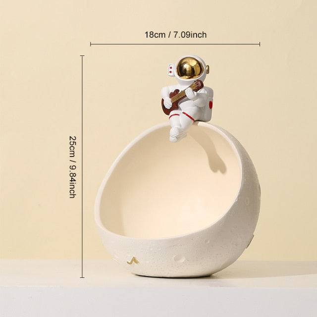Astronaut Muziek Vliegtuig Opbergdoos van Hars – Uniek Decoratief Kunstobject voor Interieur en Cadeau