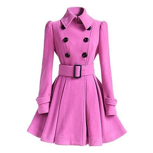 Double Breasted Jas Windbreaker Trenchcoat Lichtgewicht Roze