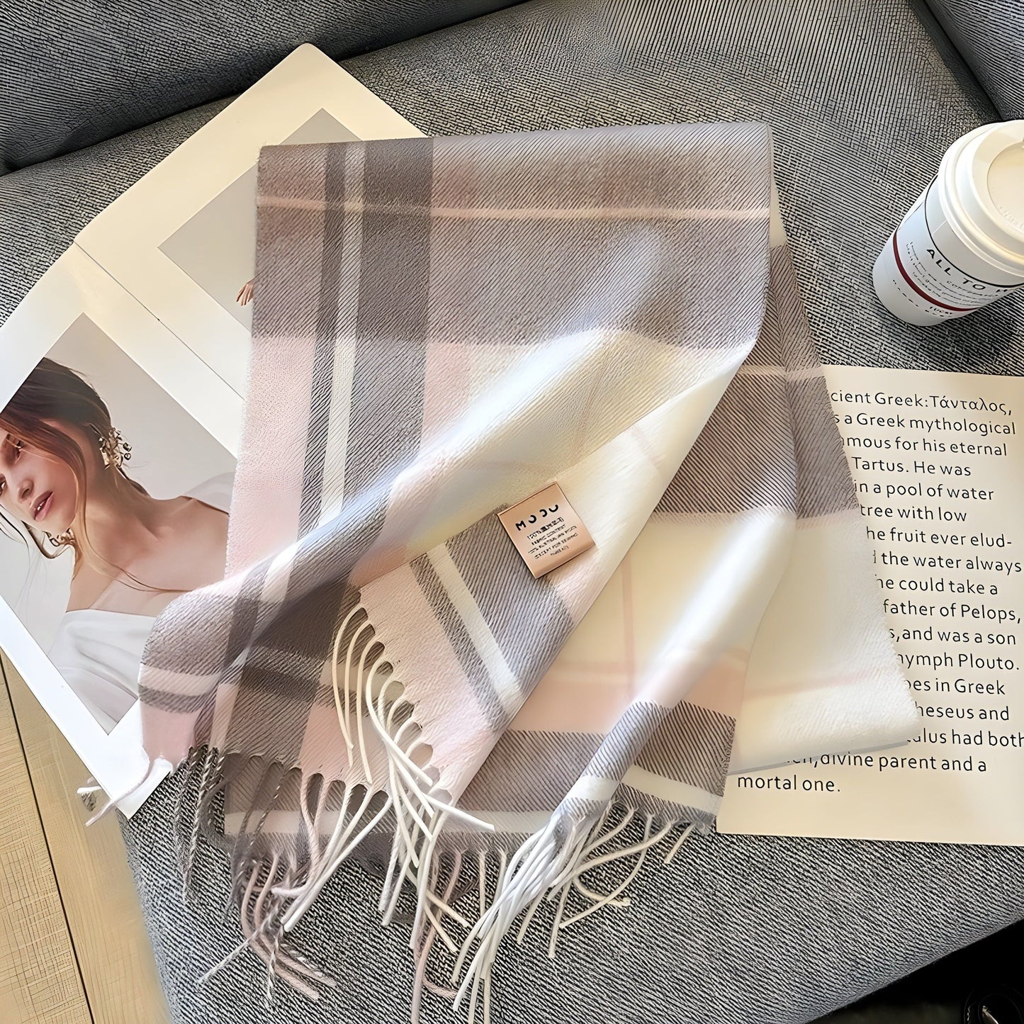 CashmereBreeze Sjaal - Casual Britse Geruite Kasjmier Winter Sjaal voor Vrouwen G 32x188cm