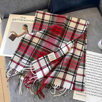 CashmereBreeze Sjaal - Casual Britse Geruite Kasjmier Winter Sjaal voor Vrouwen