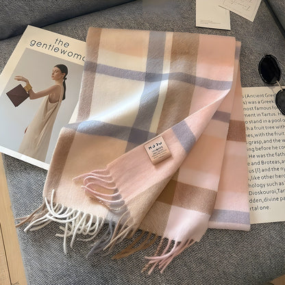 CashmereBreeze Sjaal - Casual Britse Geruite Kasjmier Winter Sjaal voor Vrouwen T 32x188cm
