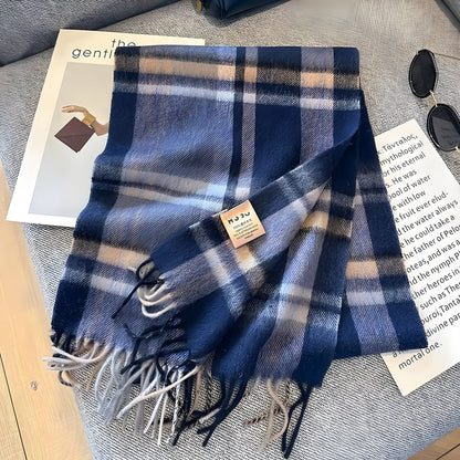 CashmereBreeze Sjaal - Casual Britse Geruite Kasjmier Winter Sjaal voor Vrouwen P 32x188cm