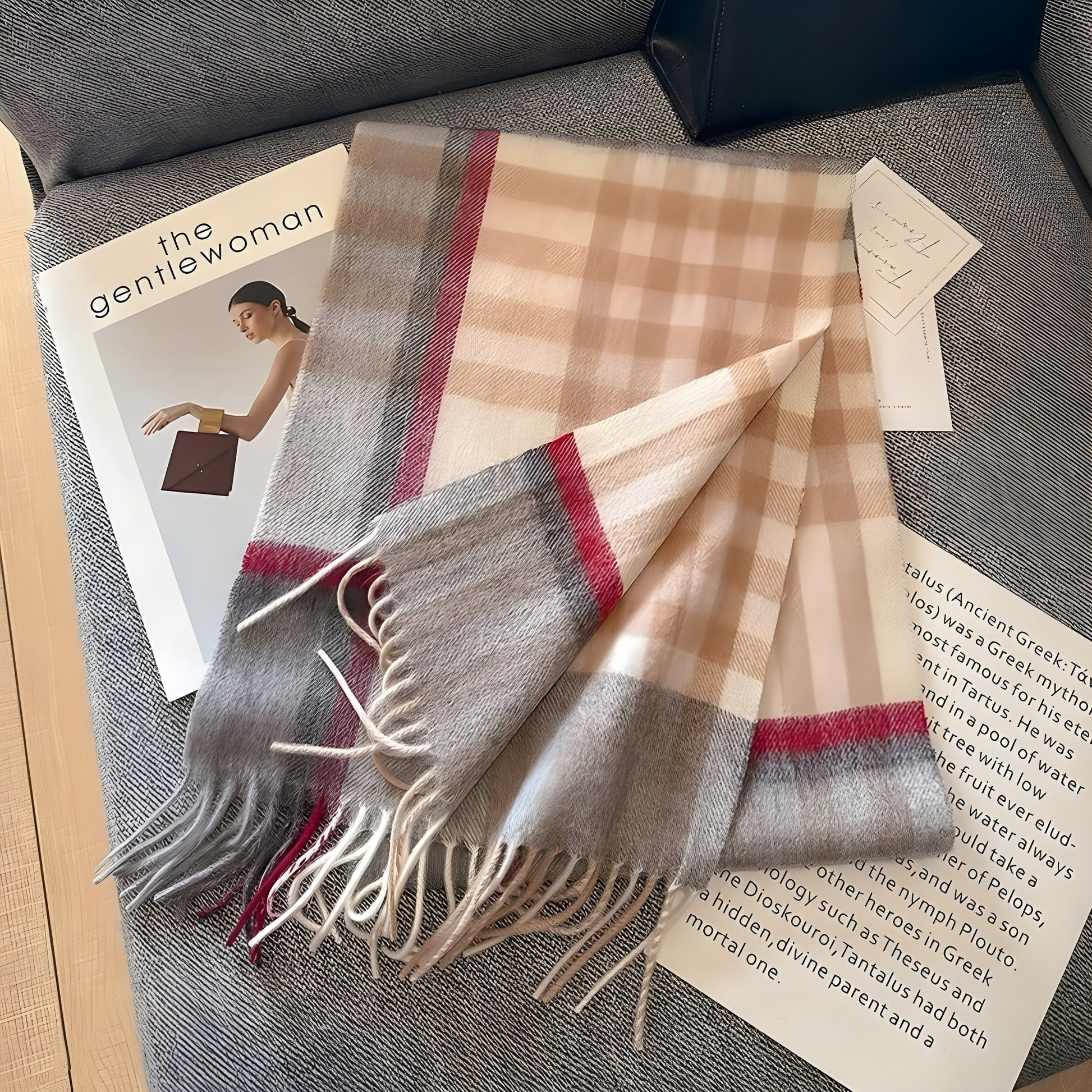 CashmereBreeze Sjaal - Casual Britse Geruite Kasjmier Winter Sjaal voor Vrouwen