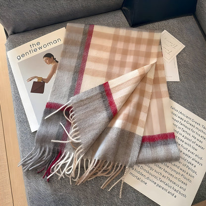 CashmereBreeze Sjaal - Casual Britse Geruite Kasjmier Winter Sjaal voor Vrouwen