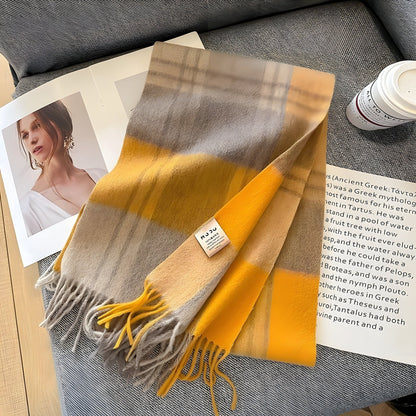 CashmereBreeze Sjaal - Casual Britse Geruite Kasjmier Winter Sjaal voor Vrouwen