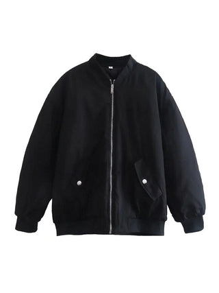 Dames Oversized Bomberjas - Zacht en warm als tussenjas Zwart