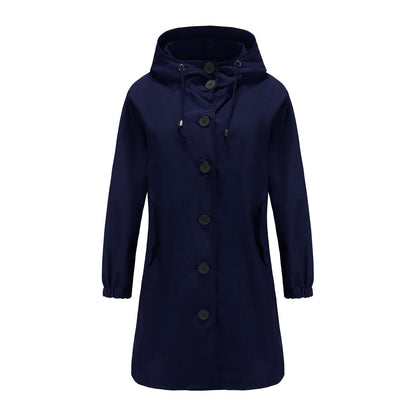 Dames Lichte Regenjas - Slank & Ademend Waterafstotend Donkerblauw