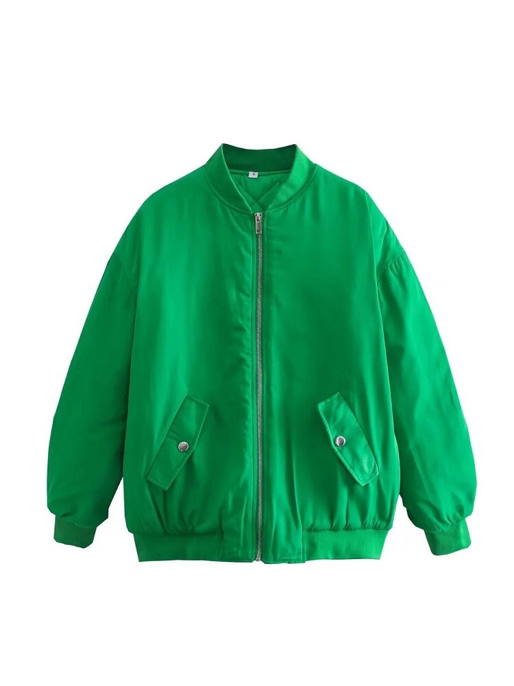 Dames Oversized Bomberjas - Zacht en warm als tussenjas Groen
