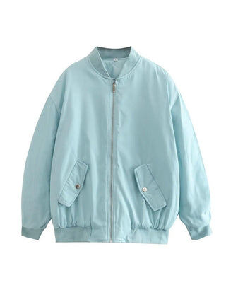 Dames Oversized Bomberjas - Zacht en warm als tussenjas Hemelsblauw