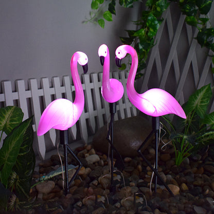 FlamingoGlow - Zonne-energie LED-lamp met Flamingo op het Gazon