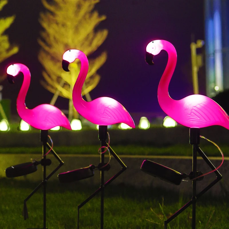 FlamingoGlow - Zonne-energie LED-lamp met Flamingo op het Gazon