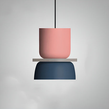 Lampara - Kleurrijke en Elegante Macaron LED Hanglamp Klein - Roze en Blauw